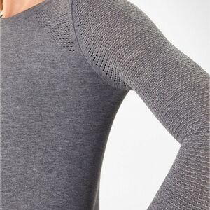 Fabletics Charcoal Mesh Sleeve Long Tee
